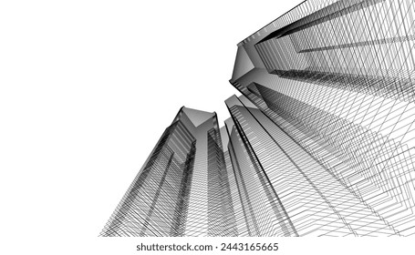 Architektur Gebäude Vektor 3D Illustration