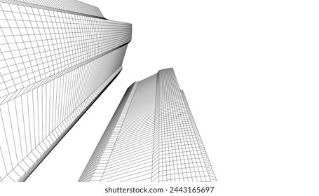 arquitectura edificio vector ilustración 3d