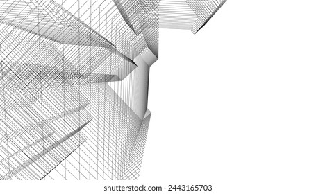 Architektur Gebäude Vektor 3D Illustration
