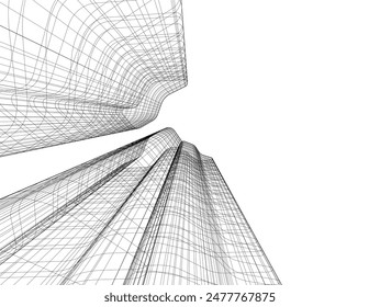 Architekturbau Vektorgrafik 3D-Illustration