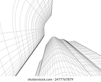 architecture building vector 3d illustration