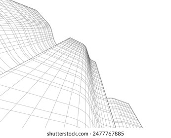 architecture building vector 3d illustration