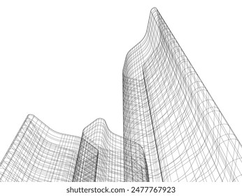arquitectura edificio Vector ilustración 3d