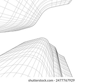 architecture building vector 3d illustration