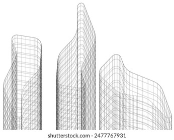 architecture building vector 3d illustration