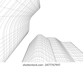 architecture building vector 3d illustration