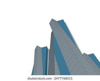 architecture building vector 3d illustration