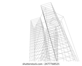 architecture building vector 3d illustration