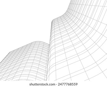 architecture building vector 3d illustration