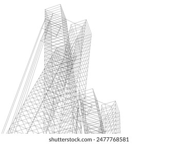 arquitectura edificio Vector ilustración 3d