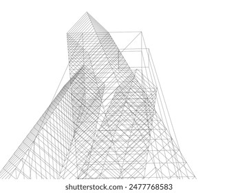 architecture building vector 3d illustration