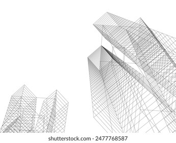 arquitectura edificio Vector ilustración 3d