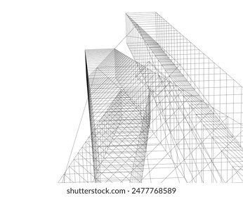 arquitectura edificio Vector ilustración 3d