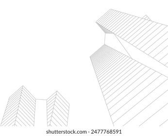 arquitectura edificio Vector ilustración 3d