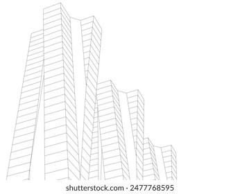 arquitectura edificio Vector ilustración 3d