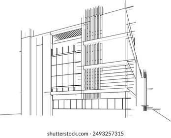 architecture building vector 3d illustration