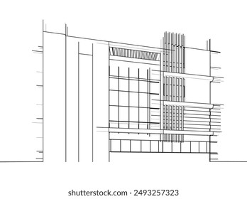 arquitectura edificio Vector ilustración 3d