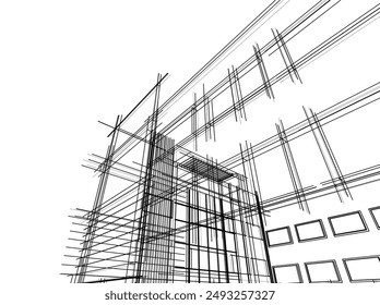 architecture building vector 3d illustration