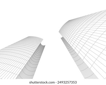architecture building vector 3d illustration