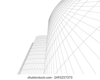 Architekturbau Vektorgrafik 3D-Illustration