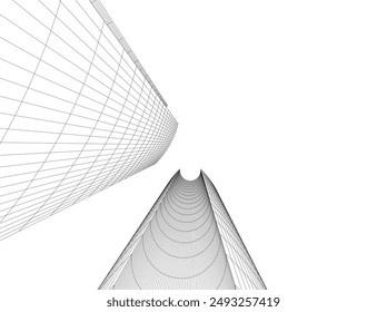 architecture building vector 3d illustration