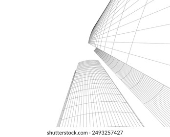 architecture building vector 3d illustration