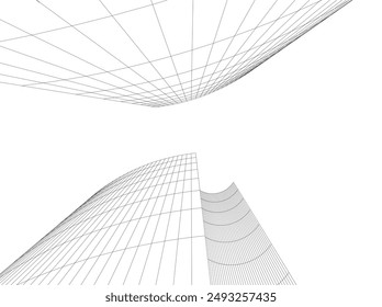 architecture building vector 3d illustration