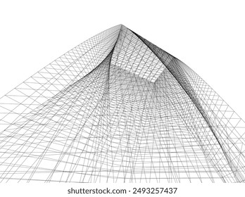 architecture building vector 3d illustration
