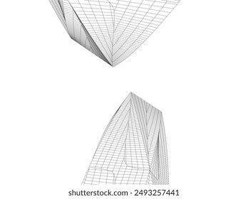 arquitectura edificio Vector ilustración 3d