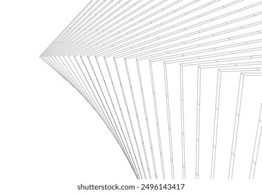 Ilustración 3D del Vector del edificio de la arquitectura