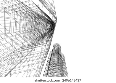 architecture building vector 3d illustration