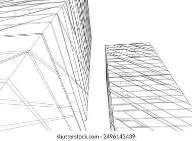 Architektur Gebäude Vektor 3d Illustration