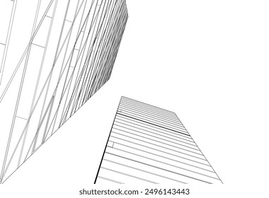 Ilustración 3D del Vector del edificio de la arquitectura