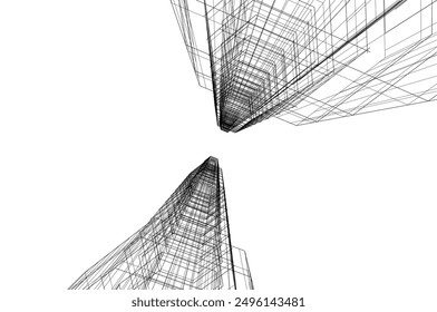 architecture building vector 3d illustration
