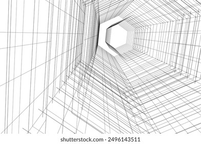 Ilustración 3D del Vector del edificio de la arquitectura