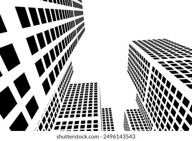 Ilustración 3D del Vector del edificio de la arquitectura
