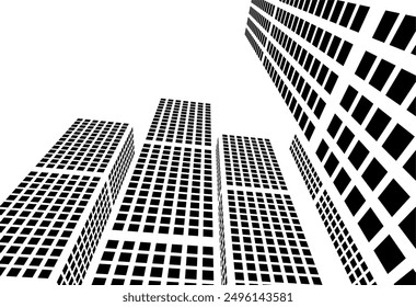 Ilustración 3D del Vector del edificio de la arquitectura