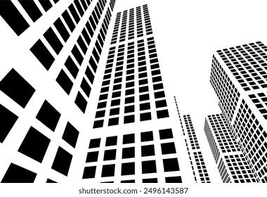 Ilustración 3D del Vector del edificio de la arquitectura
