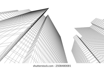  Architektur Gebäude Vektor 3D-Illustration auf weißem Hintergrund