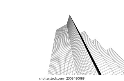  architecture building vector 3d illustration on white background
