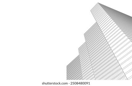  architecture building vector 3d illustration on white background