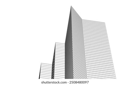  arquitetura edifício vetor 3d ilustração sobre fundo branco