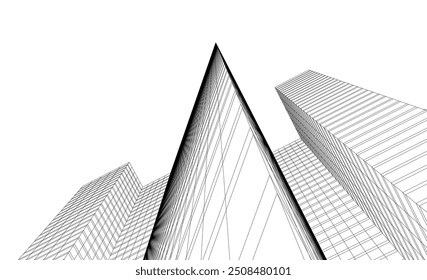  arquitetura edifício vetor 3d ilustração sobre fundo branco