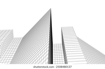  arquitetura edifício vetor 3d ilustração sobre fundo branco