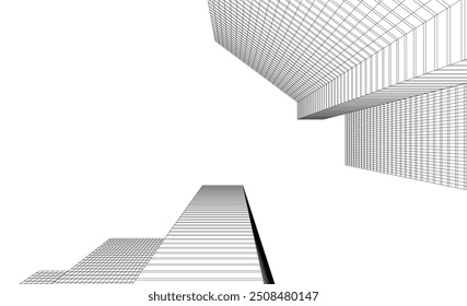  architecture building vector 3d illustration on white background