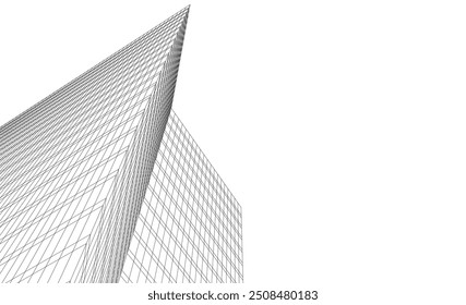  Architektur Gebäude Vektor 3D-Illustration auf weißem Hintergrund