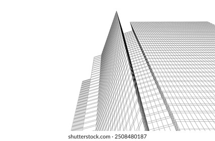  architecture building vector 3d illustration on white background