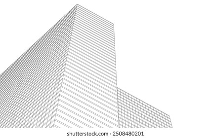  Architektur Gebäude Vektor 3D-Illustration auf weißem Hintergrund
