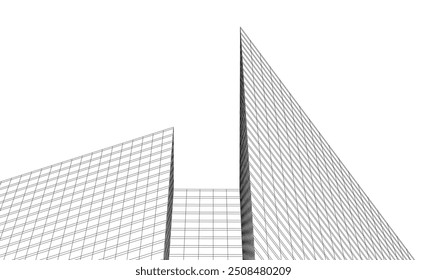  arquitetura edifício vetor 3d ilustração sobre fundo branco