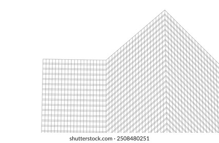  Ilustración 3D del Vector del edificio de la arquitectura en el fondo blanco